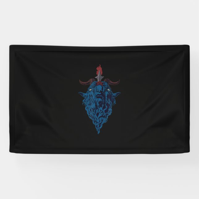 Sigil von Baphomet-Ziege von Mendes Satan Dark Got Banner (Horizontal)