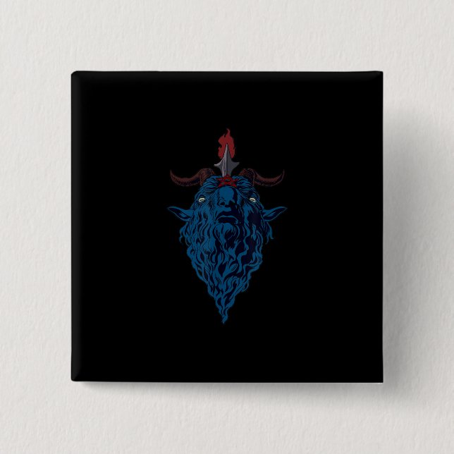 Sigil von Baphomet-Ziege von Mendes Satan Dark Got Button (Vorderseite)