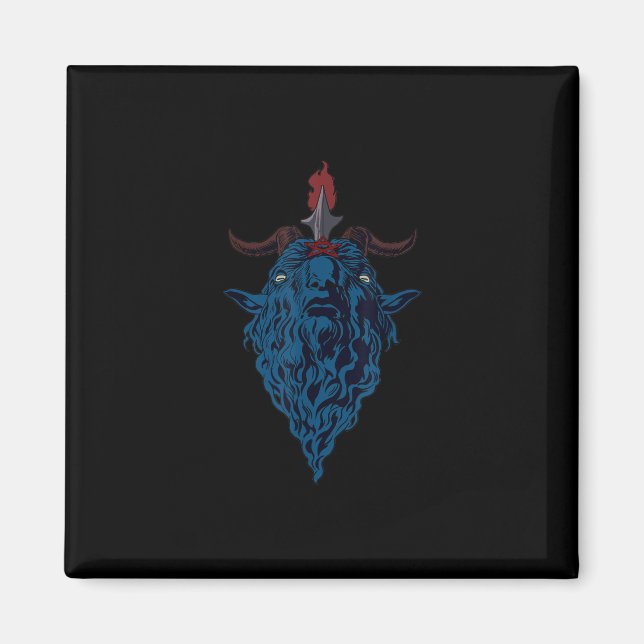 Sigil von Baphomet-Ziege von Mendes Satan Dark Got Magnet (Vorne)