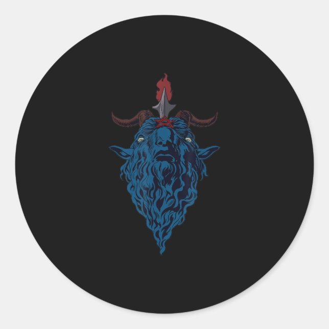 Sigil von Baphomet-Ziege von Mendes Satan Dark Got Runder Aufkleber (Vorderseite)