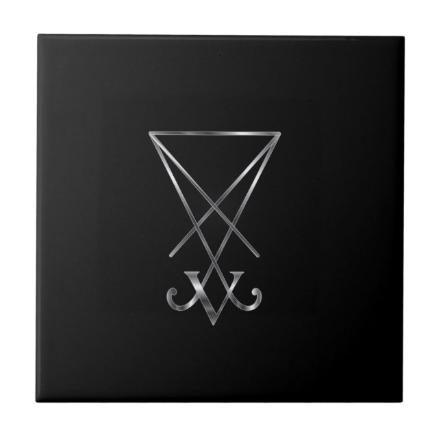 Sigil von Lucifer- A Symbol von Satanism Fliese (Vorderseite)