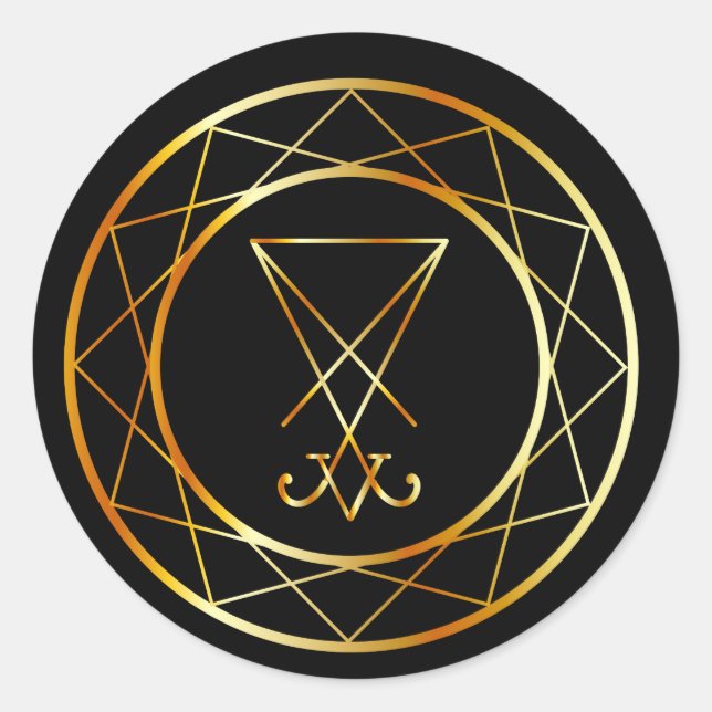 Sigil von Lucifer Runder Aufkleber (Vorderseite)