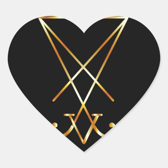 Sigil von Luzifer - Ein Symbol des Satanismus Herz-Aufkleber (Vorderseite)