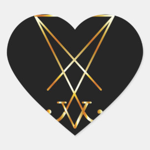 Sigil von Luzifer - Ein Symbol des Satanismus Herz-Aufkleber