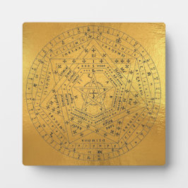 Sigillum Dei Aemeth Sigil Occult Pentagram Gold Fotoplatte