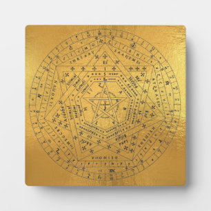 Sigillum Dei Aemeth Sigil Occult Pentagram Gold Fotoplatte