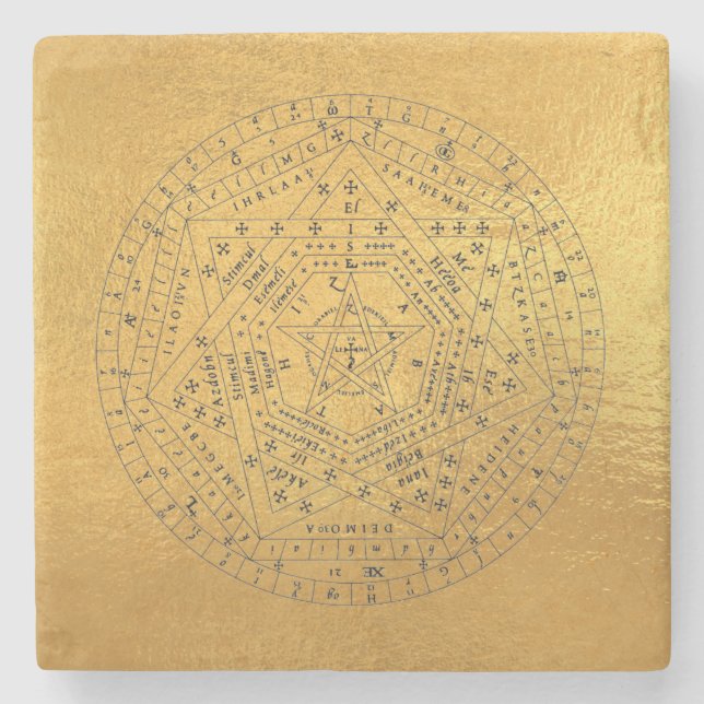 Sigillum Dei Siegel of God Angelic John Dee Diagra Steinuntersetzer (Vorderseite)