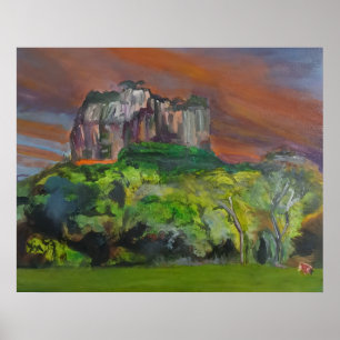Sigiriya Löwenfelsen – Vibrantes Sri Lanka Poster
