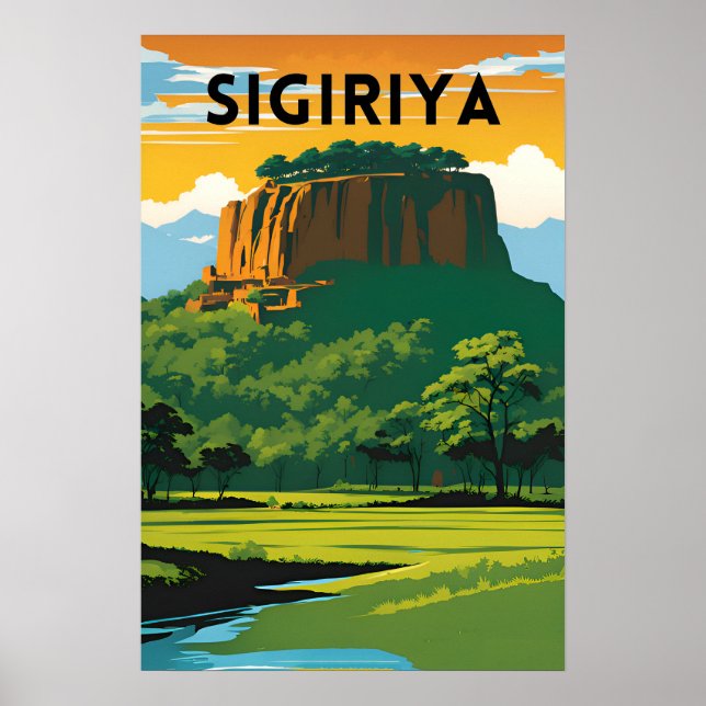 Sigiriya Minimal Travel Poster (Vorne)