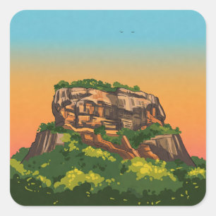 Sigiriya Rock Festung Sri Lanka Quadratischer Aufkleber