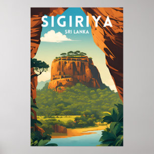 Sigiriya Traditionelles Reiseplakat Poster