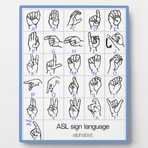 SIGLANGUAGE ALPHABET-Plakette Fotoplatte