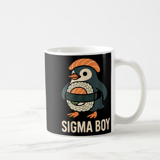 Sigma Boy Italian Brainrot Funny Meme Penguin Kaffeetasse (Rechts)
