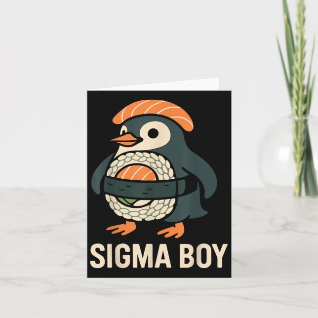 Sigma Boy Italian Brainrot Funny Meme Penguin Karte (Vorderseite)