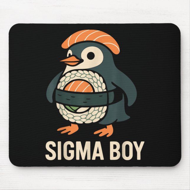 Sigma Boy Italian Brainrot Funny Meme Penguin Mousepad (Vorne)