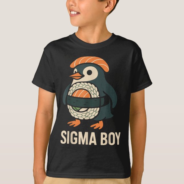 Sigma Boy Italian Brainrot Funny Meme Penguin T-Shirt (Vorderseite)