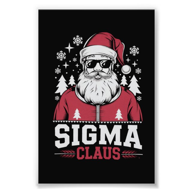 Sigma Claus Cool Santa Christmas Rizzler Meme Fotodruck (Vorne)