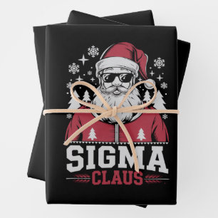 Sigma Claus Cool Santa Christmas Rizzler Meme Geschenkpapier Set
