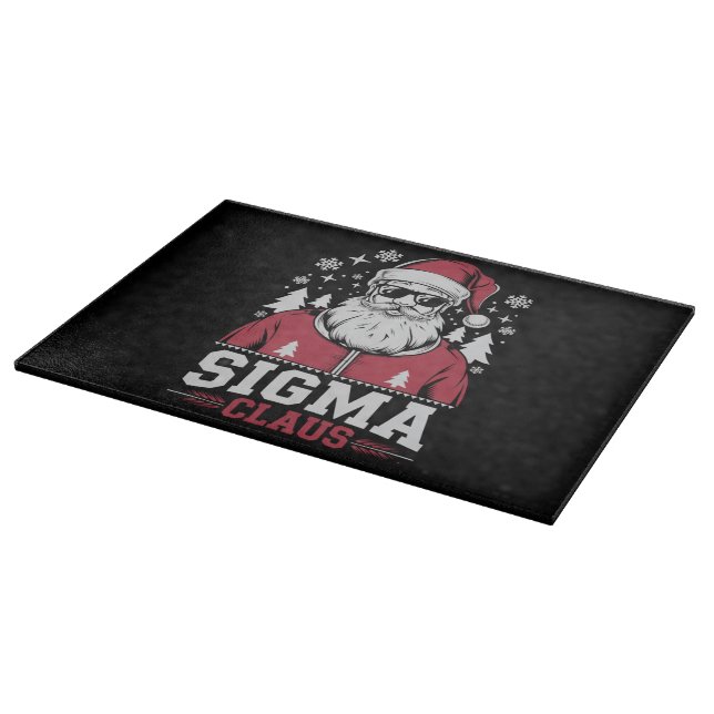Sigma Claus Cool Santa Christmas Rizzler Meme Schneidebrett (Ecke)