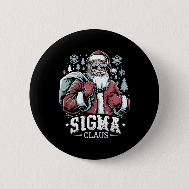 Sigma Claus Cool Santa Funny Christmas Rizzz Rizze Button (Vorderseite)