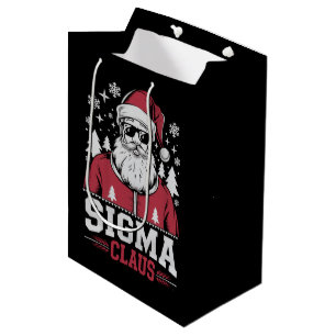 Sigma Claus cooler Santa Weihnachten Rizz Rizzler Mittlere Geschenktüte