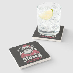 Sigma Claus Cooler Santa Weihnachten Rizz Rizzler  Steinuntersetzer