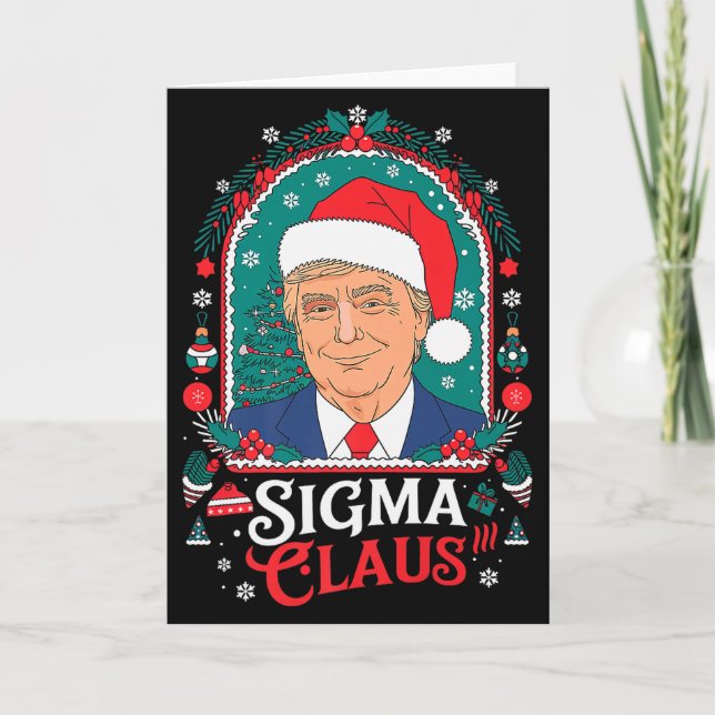 Sigma Claus Festive Political Humor Trump Santa Ha Karte (Vorderseite)