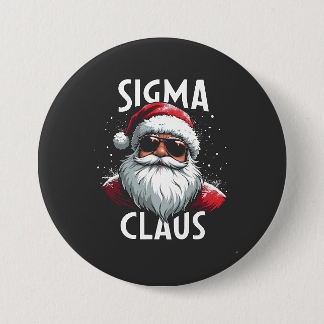 Sigma Claus Lustiger Gen Alpha Mittelschule Weihna Button (Vorderseite)