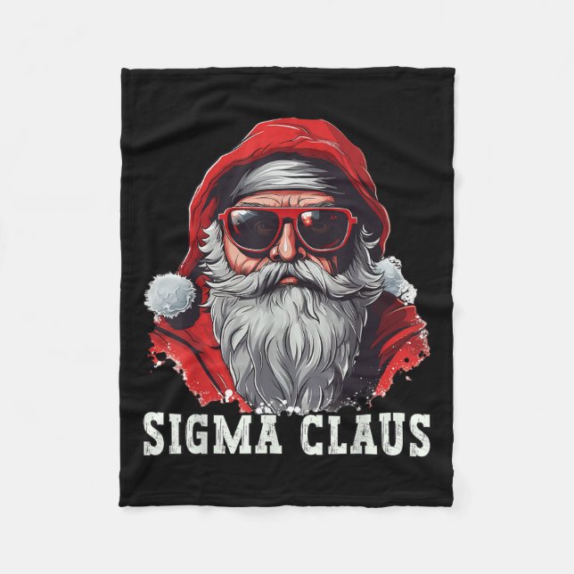 Sigma Claus Santa Funny Christmas Rizz Meme Xmas _ Fleecedecke (Vorderseite)