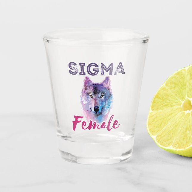 Sigma Female Wolf Lone Loner Meme Schnapsglas (Vorderseite)