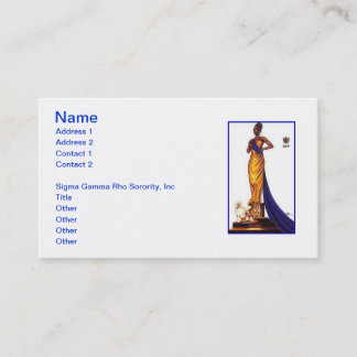 Sigma Gamma Rho Sorority Business Cards Visitenkarte