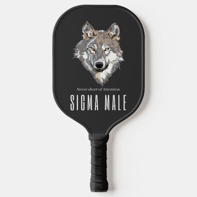Sigma Male Lone Wolf Loner Meme Pickleball Schläger (Vorderseite)