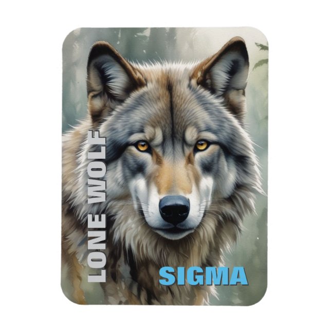 Sigma Male Lone Wolf Magnet (Vertikal)