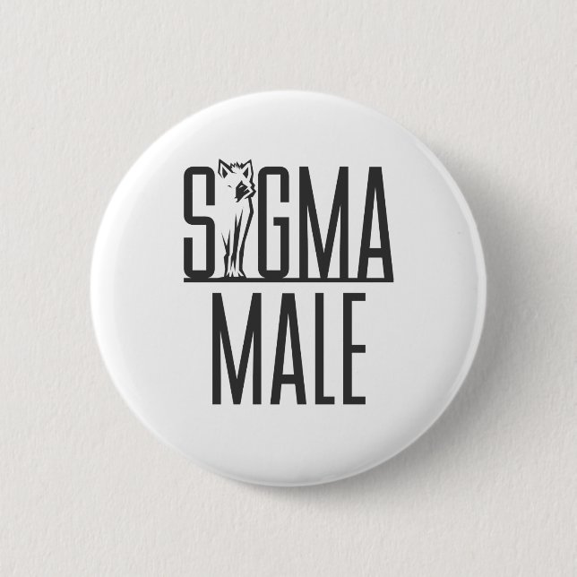 Sigma Male Wolf Lone Loner Meme Button (Vorderseite)