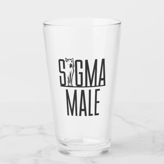 Sigma Male Wolf Lone Loner Meme Glas (Vorderseite)