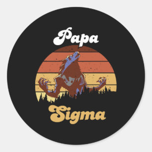 Sigma Papa Wolf Match Stamm Wölfe Camping Pack Fa Runder Aufkleber