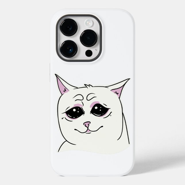 SIGMA SAD WHITE CAT FACE TIER Case-Mate iPhone HÜLLE (Rückseite)