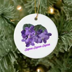 Sigma Sigma Sigma Schwesternschaft Purpurviolette  Keramik Ornament