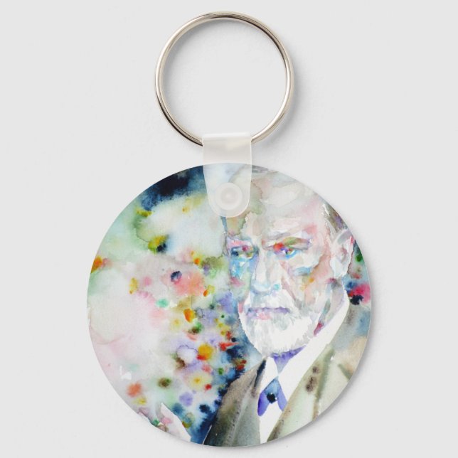 SIGMUND FREUD - Aquarellbild.2 Schlüsselanhänger (Vorderseite)