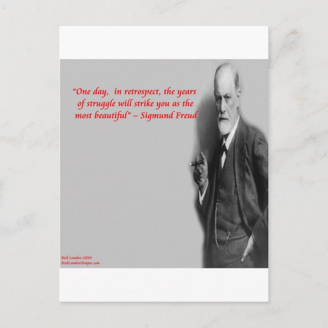 Sigmund Freud Famous "Struggle" Quote Postkarte (Vorderseite)