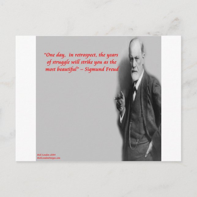 Sigmund Freud Famous "Struggle" Quote Postkarte (Vorderseite)