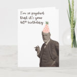 Sigmund Freud Funny 40th Birthday Karte<br><div class="desc">Sigmund Freud is psyched for a 40th birthday. Funny Freud-centric design for anyone who enjoys psychology.</div>