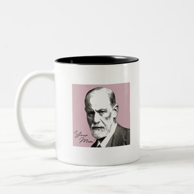 Sigmund Freud - Ihre Mama Zweifarbige Tasse (Links)