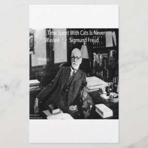Sigmund Freud in seinem Büro & Lustige Katzen-Zita Briefpapier