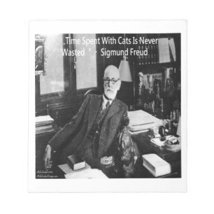 Sigmund Freud in seinem Büro & Lustige Katzen-Zita Notizblock