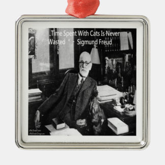 Sigmund Freud in seinem Büro & Lustige Katzen-Zita Silbernes Ornament
