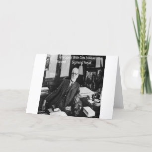 Sigmund Freud in seinem Büro und feines Chat-Angeb Karte