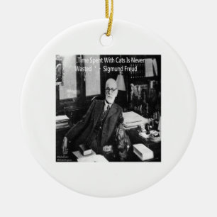 Sigmund Freud in seinem Büro und funny Cat Quote Keramikornament