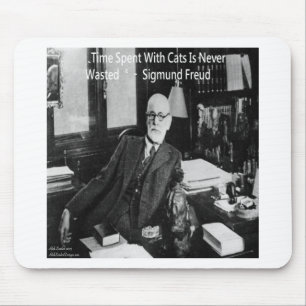 Sigmund Freud in seinem Büro und funny Cat Quote Mousepad