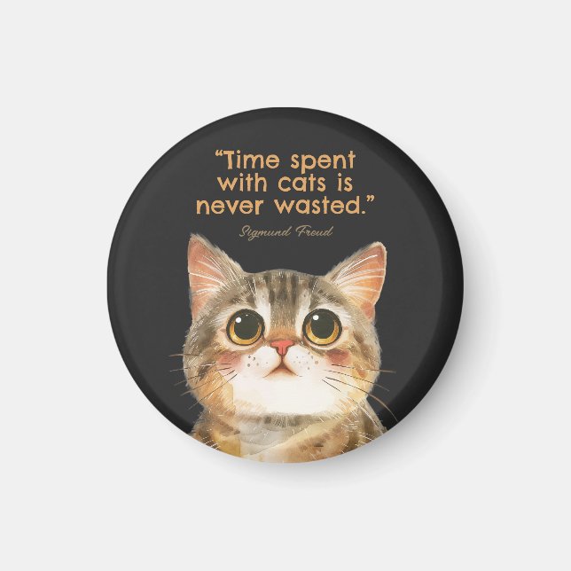 Sigmund Freud Katzenzitat Magnet (Vorne)